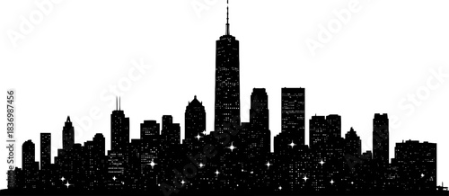 metropolitan dreams a luminous silhouette of urban ambition and modern horizons, isolated on transparent background