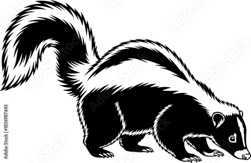 nocturnal navigator the wilds graphic spirit embodied in stark monochrome contrast, isolated on transparent background