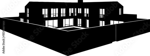 private horizons a shadowed blueprint for modern luxury and architectural vision, isolated on transparent background