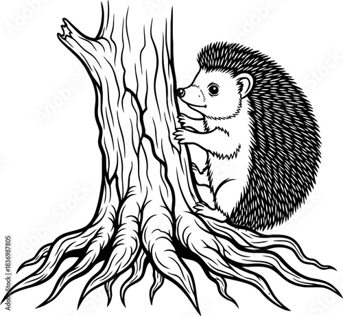 quill root a curious woodland resident embraces natures quiet strength, isolated on transparent background