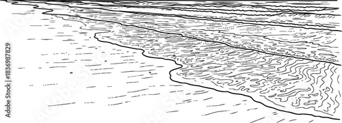 rhythmic shores natures endless dance between land and sea, isolated on transparent background