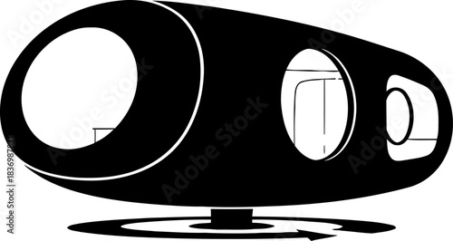 revolving horizons innovative pod design for futureforward living and exploration, isolated on transparent background