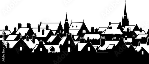 skyline chronicles an abstract view of a storied towns architectural soul, isolated on transparent background