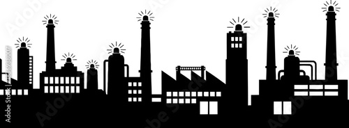 silent sentinels the resilient glow of industry guiding progress and power, isolated on transparent background