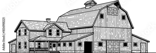 timeless hearth american farmsteads enduring legacy, handdrawn with soul, isolated on transparent background