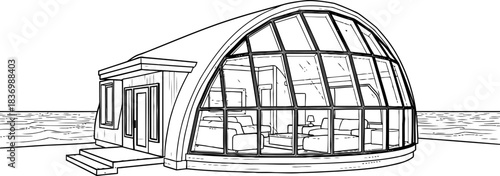 visionary arch seamless living with panoramic views, shaping future dwellings, isolated on transparent background