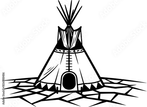 whispers of resilience indigenous shelter enduring the arid embrace of time, isolated on transparent background