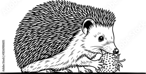 woodlands whisper a prickly pal finds lifes simple, sweetest treat, isolated on transparent background