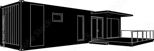 adaptive living pioneering sustainable architecture for a modern, minimalist lifestyle, isolated on transparent background