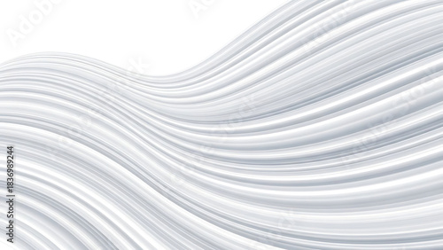 фотографія Elegant flowing wave pattern featuring a smooth gradient of white and soft grey