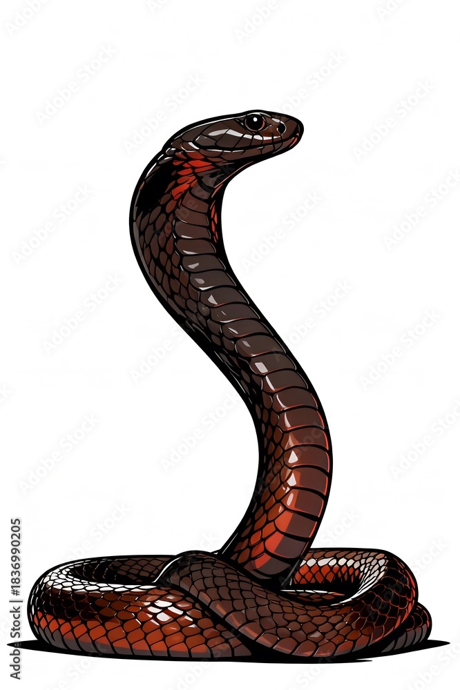 Fototapeta premium egyptian cobra naja haje isolated illustration