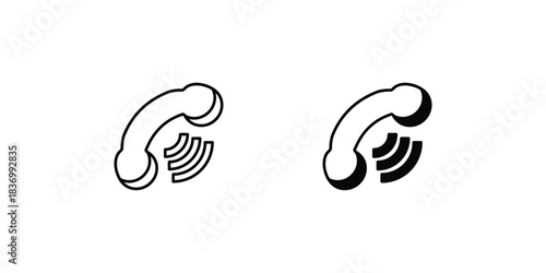 Call  set icon with white background vector stock illustration