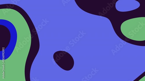Abstract design featuring unique purple, green, and black shapes. Suitable for backgrounds, textures, digital art, and modern design projects.
