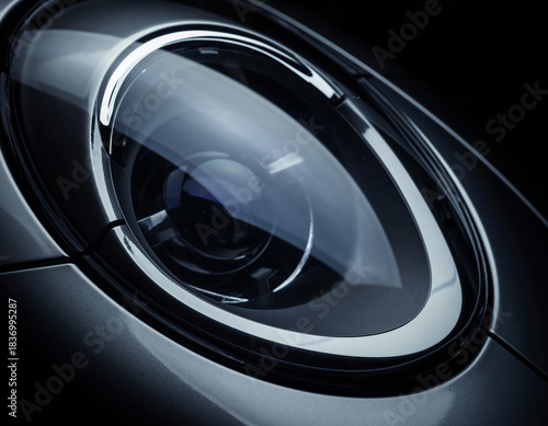 Close-up camera lens view of a metal washing machine drum for clean laundry