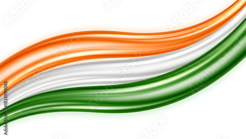 Independence and Republic Day celebration in Indian theme with tricolor wave of India showing 26 January and 15 Agust Independent national pride Day spirit in patriotic abstract background now today