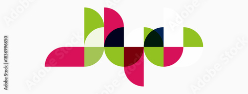 Abstract floral design. Colorful petals form repeating pattern. Modern, minimalist aesthetic. Bright hues create dynamic visual.