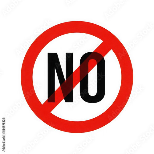 3d red prohibition sign isolated on transparent background