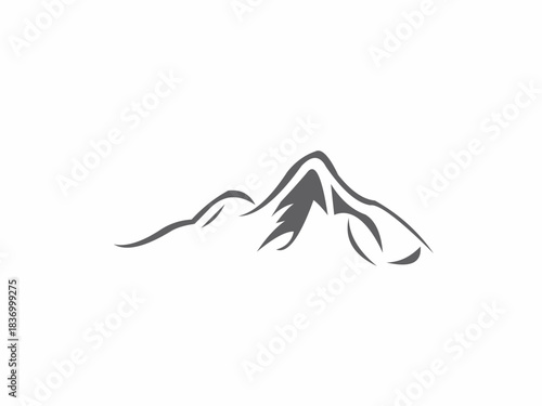 minimalist vector illustration of a mountain range.