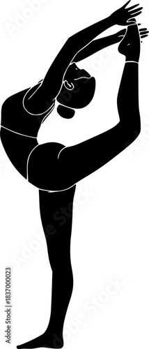 Yoga Woman Silhouette Exercise Vector Icon
