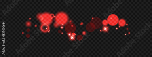 Abstract red light background featuring shimmering bokeh circles, glitter particles, and gentle glow effects with warm holiday sparkle and smooth atmospheric haze