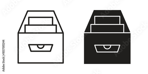 Archive icons in black glyph and liner versions for design.