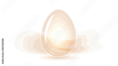 A solitary egg with a watercolor wash effect