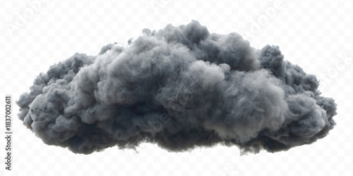 abstract fluffy cloud in different color style isolated on transparent background