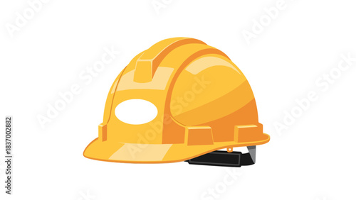 A yellow hard hat on a white background