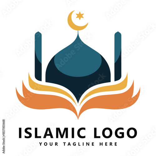 Muslim learn logo islamic learning logo template vector illustration