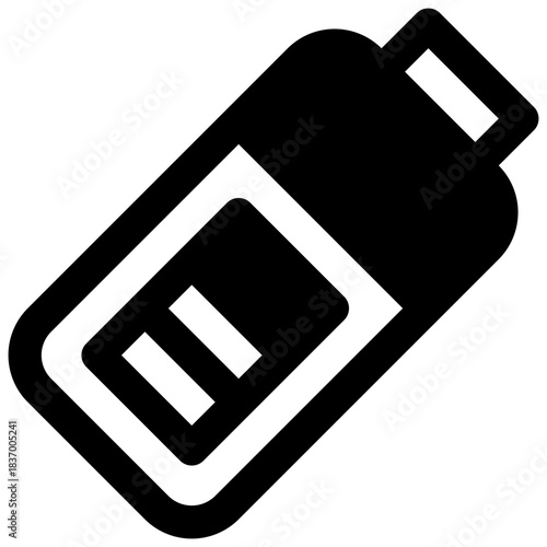 Recharged. Outlined stroke vector icon with black-filled details.