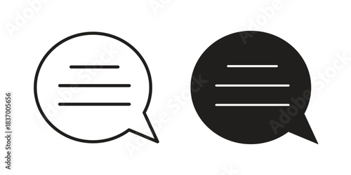 Comments icons in black glyph and liner versions for design.