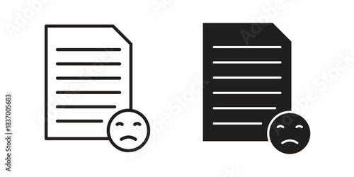 Complaint icons in black glyph and liner versions for design.