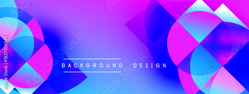 Abstract vibrant background. Overlapping circles create dynamic visual effect. Gradient colors blend smoothly, modern design element.