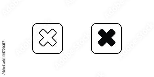 Remove Button set icon with white background vector stock illustration
