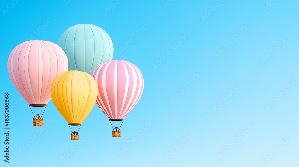 Obraz premium Colorful Hot Air Balloons Against Pastel Sunset Sky
