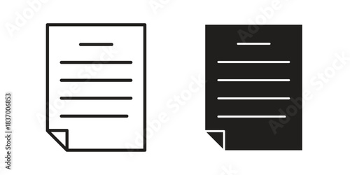 Document icons in black glyph and liner versions for design.