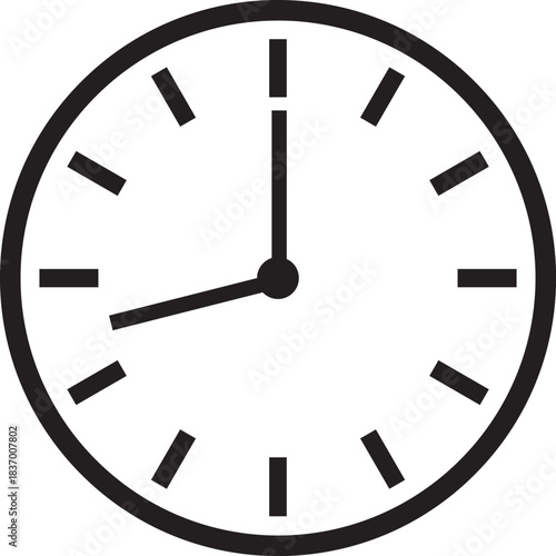 line clock icon stock vector 