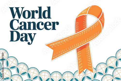 World Cancer Day Orange Ribbon Awareness for Cancer Prevention