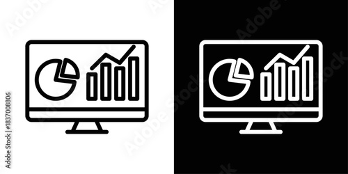 Dashboard icon in black and white stroke on background, ideal for admin panels, analytics screens, and data overview interfaces.
