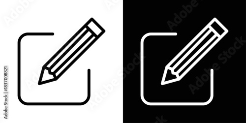 Edit pencil icon in black and white stroke on background, ideal for editing actions, content updates, and form modification tools.