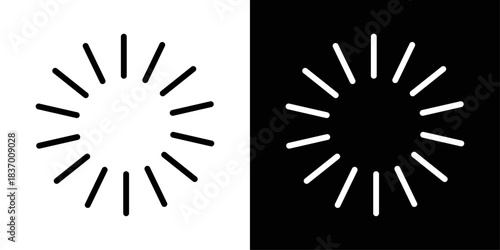 Loading spinner icon in black and white stroke on background, suitable for progress states, waiting screens, and system processing indicators.