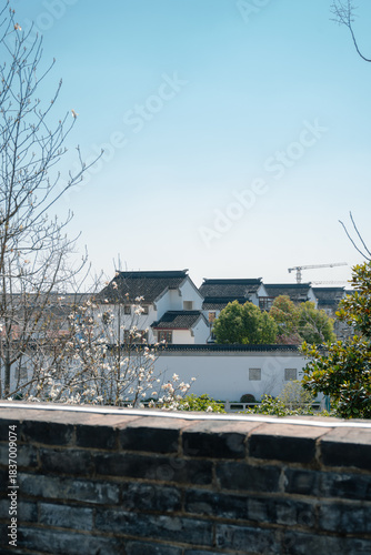 View of Suzhou City Wall traditional houses in China