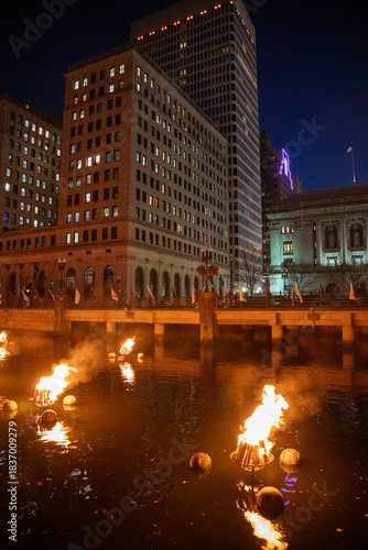 Foto WaterFire Providence, Rhode Island night festival