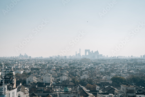 Panoramic View of Traditional Suzhou City in China