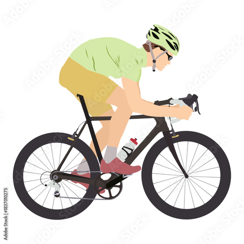 triathlete triathlon Cyclist cycling isolated on white background