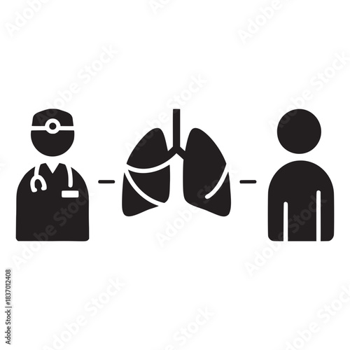 Professional medical consultation connecting doctor patient and vital lung health awareness concept