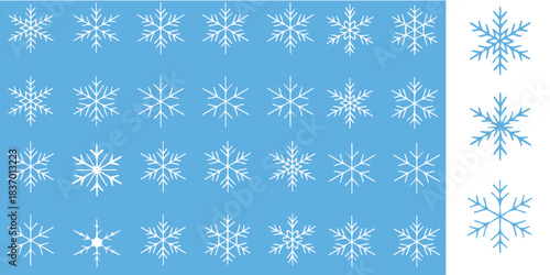Delicate snowflakes on a light blue background bring a cool, wintery feel perfect for seasonal projects and holiday promotions