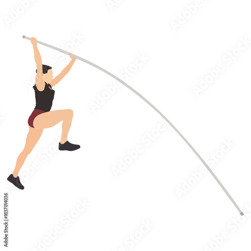 professional sportswoman jumping over bar in high jump competition