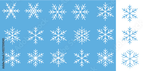 Charming snowflake pattern on blue for winter holiday cheer and festive backgrounds, perfect for seasonal promotions and designs