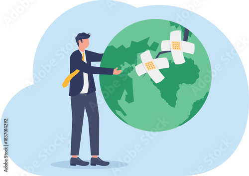   illustration of recovery from unfavorable market trends impacting business
